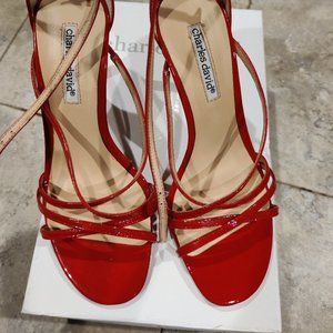 Charles David sexy red patent leather size 7 new with box